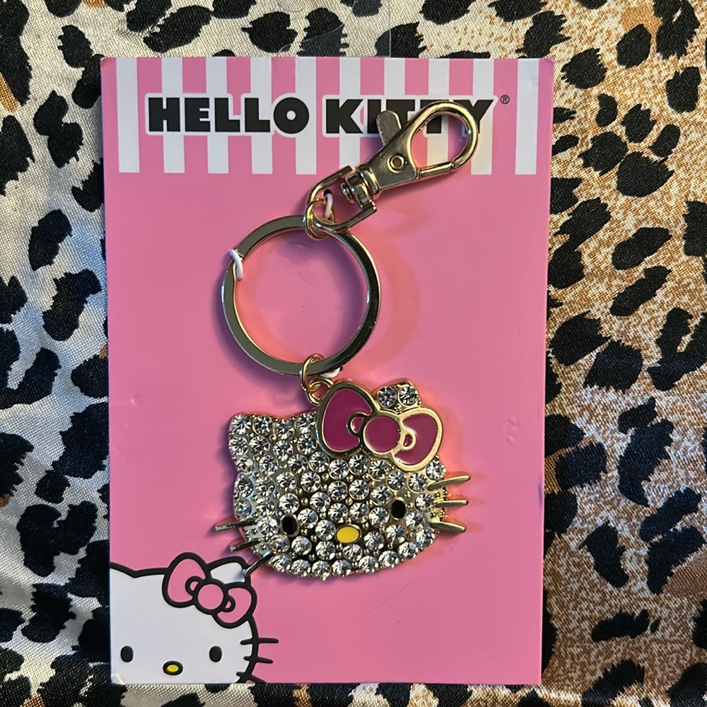Hello Kitty Sparkling Keychain with Pink Bow